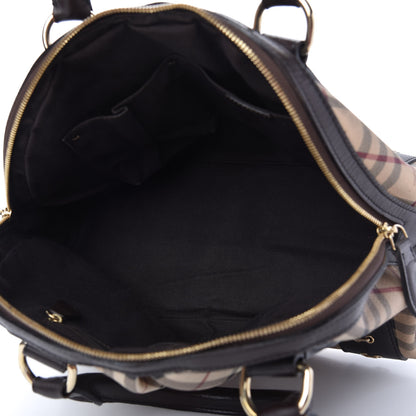 Burberry Haymarket Check Metal Stitch Thornley Satchel Chocolate 5 of 9