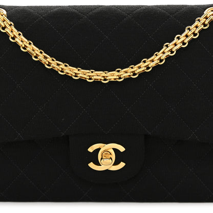 Chanel Jersey Quilted Medium Double Flap Black 9 of 13