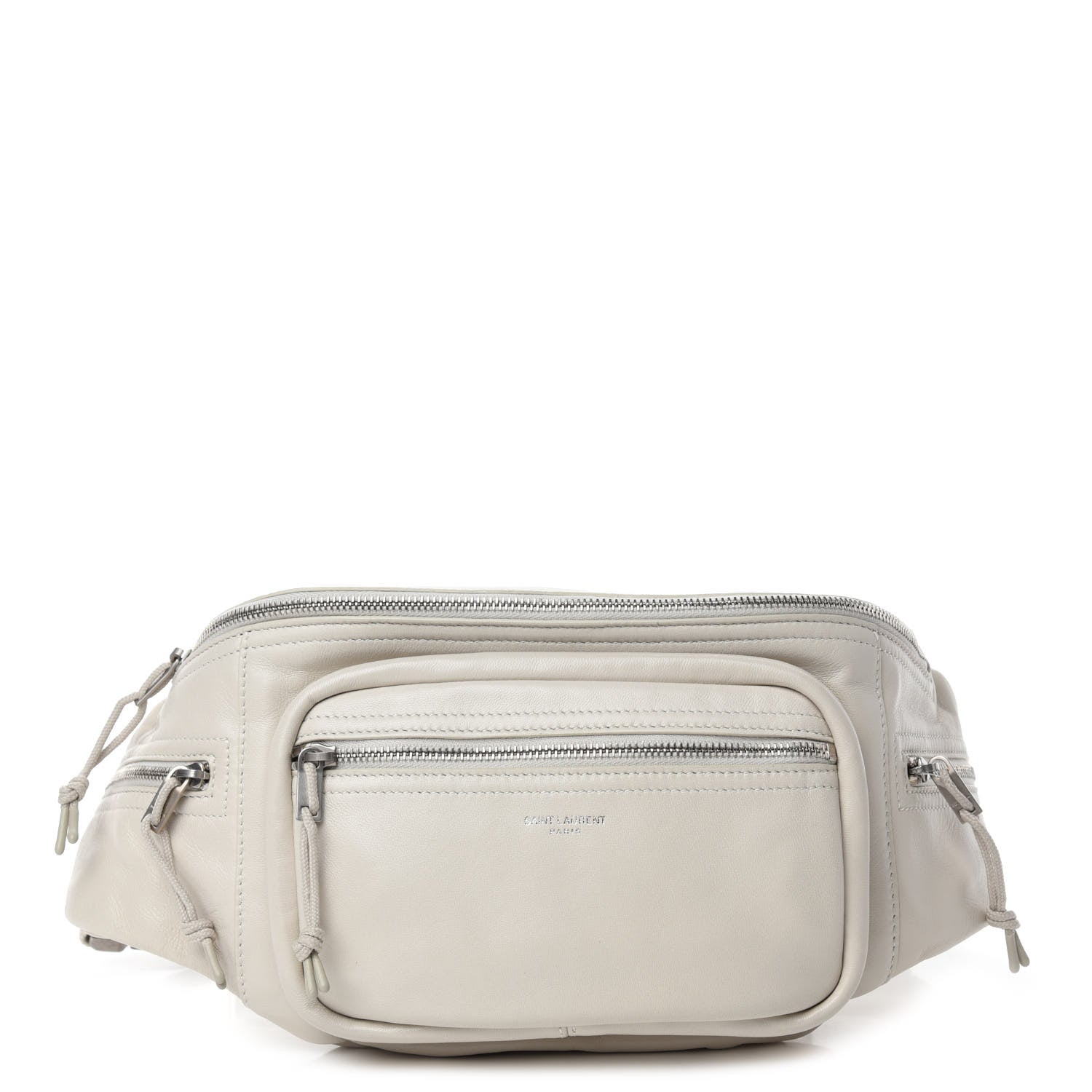Saint Laurent Calfskin Ripstop Logo Body Belt Bag Crema Soft 1 of 9