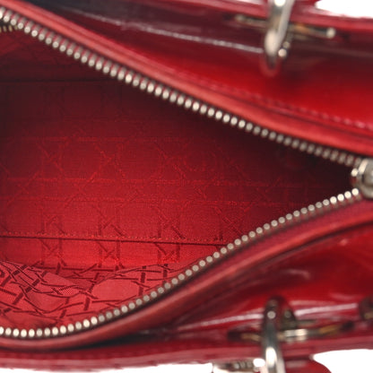 Christian Dior Patent Cannage Medium Lady Dior Red 5 of 11