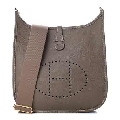 Hermes Taurillon Clemence Evelyne III PM Etoupe 1 of 11