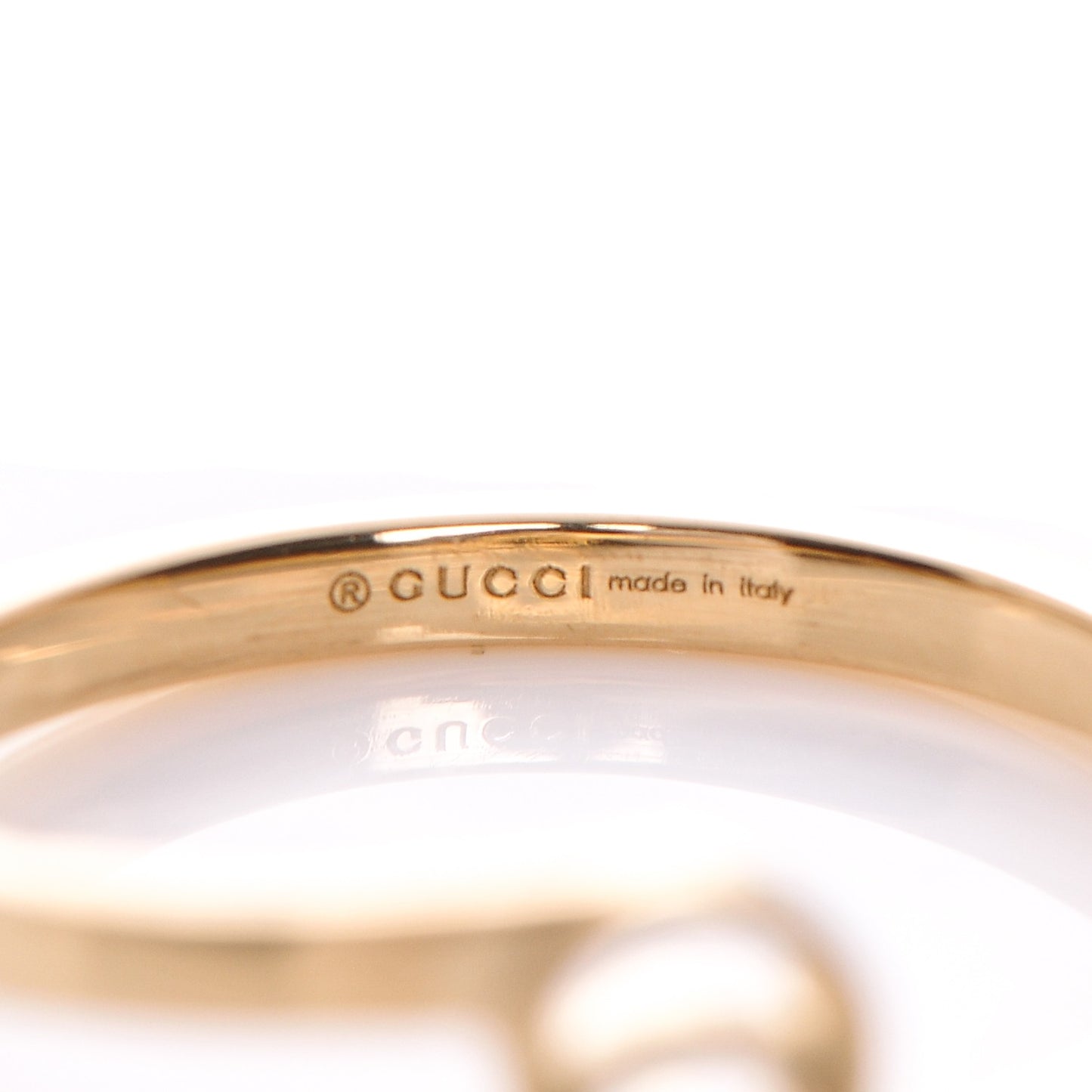 18K Yellow Gold Running G Ring 7.5