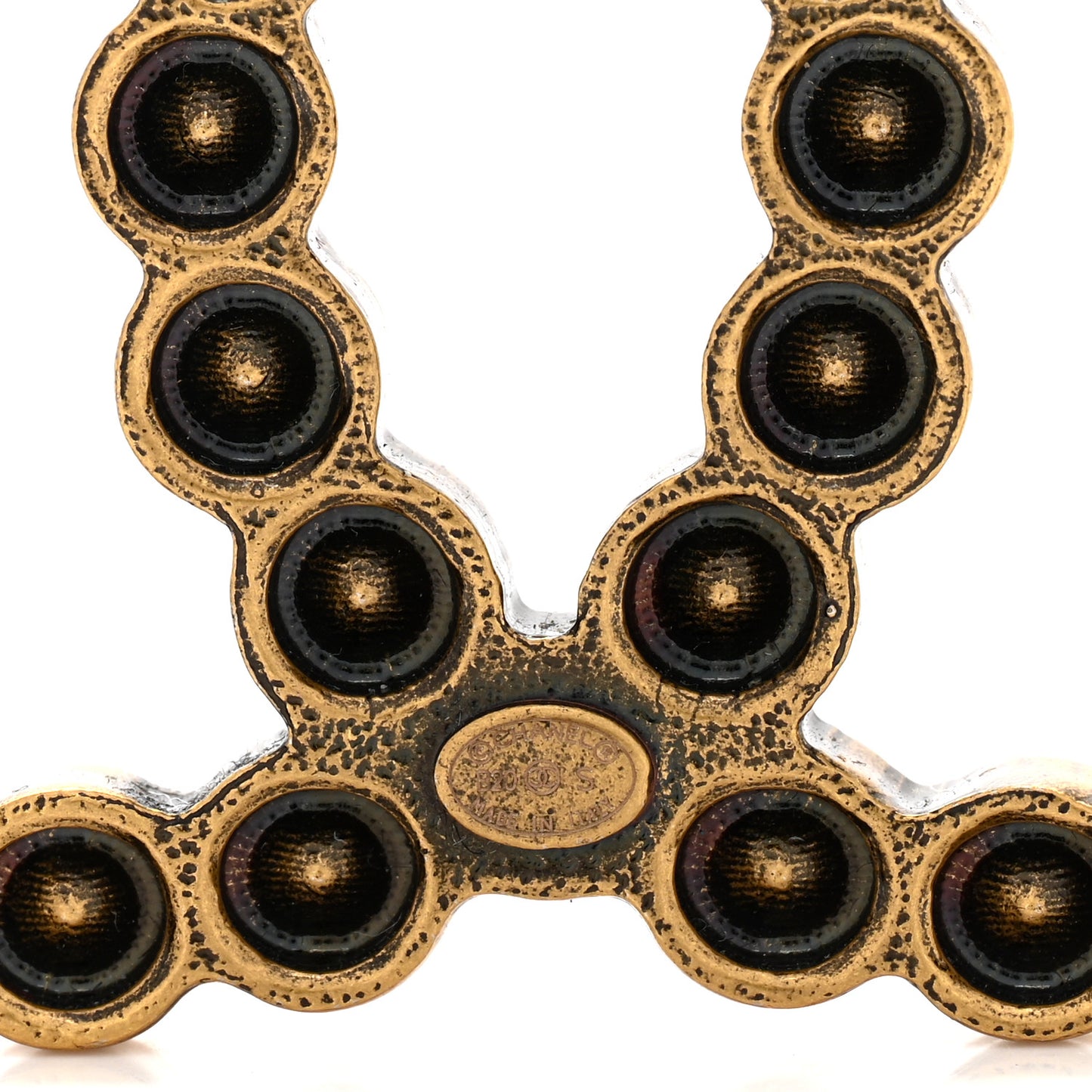 Metal Crystal City of Lights CC Brooch Gold