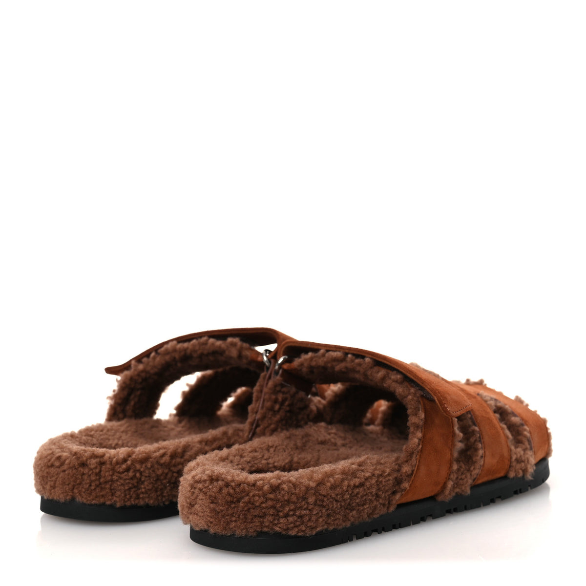 Suede Goatskin Shearling Womens Chypre Sandals 40 Gold