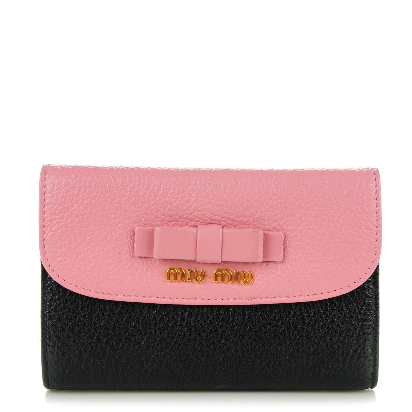 Goatskin Madras Bi-Color Bi-Fold Wallet Rosa Nero