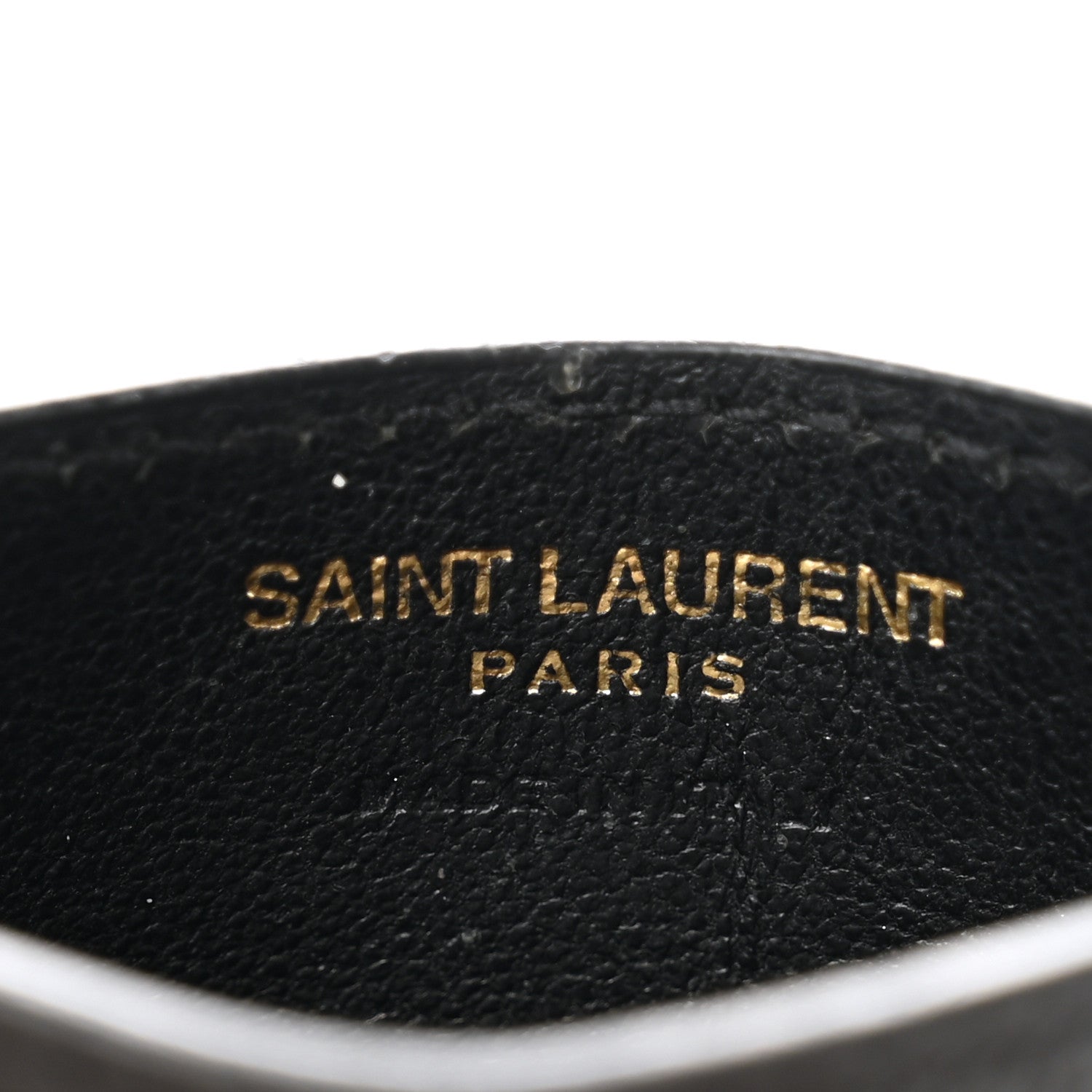 Saint Laurent Grain De Poudre Matelasse Chevron Monogram Credit Card Case Black 6 of 9