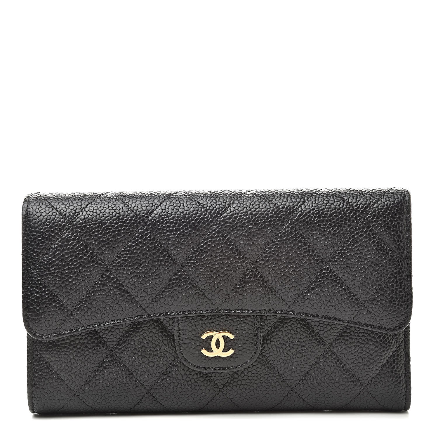 Chanel Caviar Quilted Large Flap Wallet Black 1 of 10