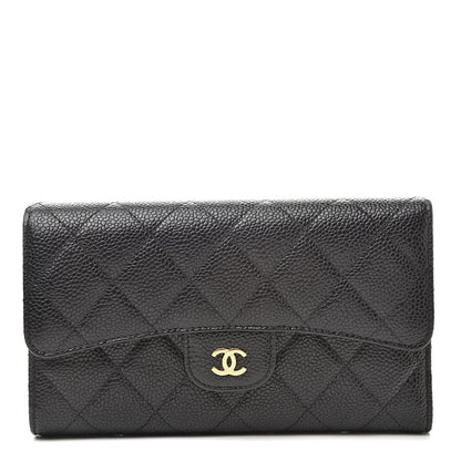 Chanel Caviar Quilted Large Flap Wallet Black 1 of 10