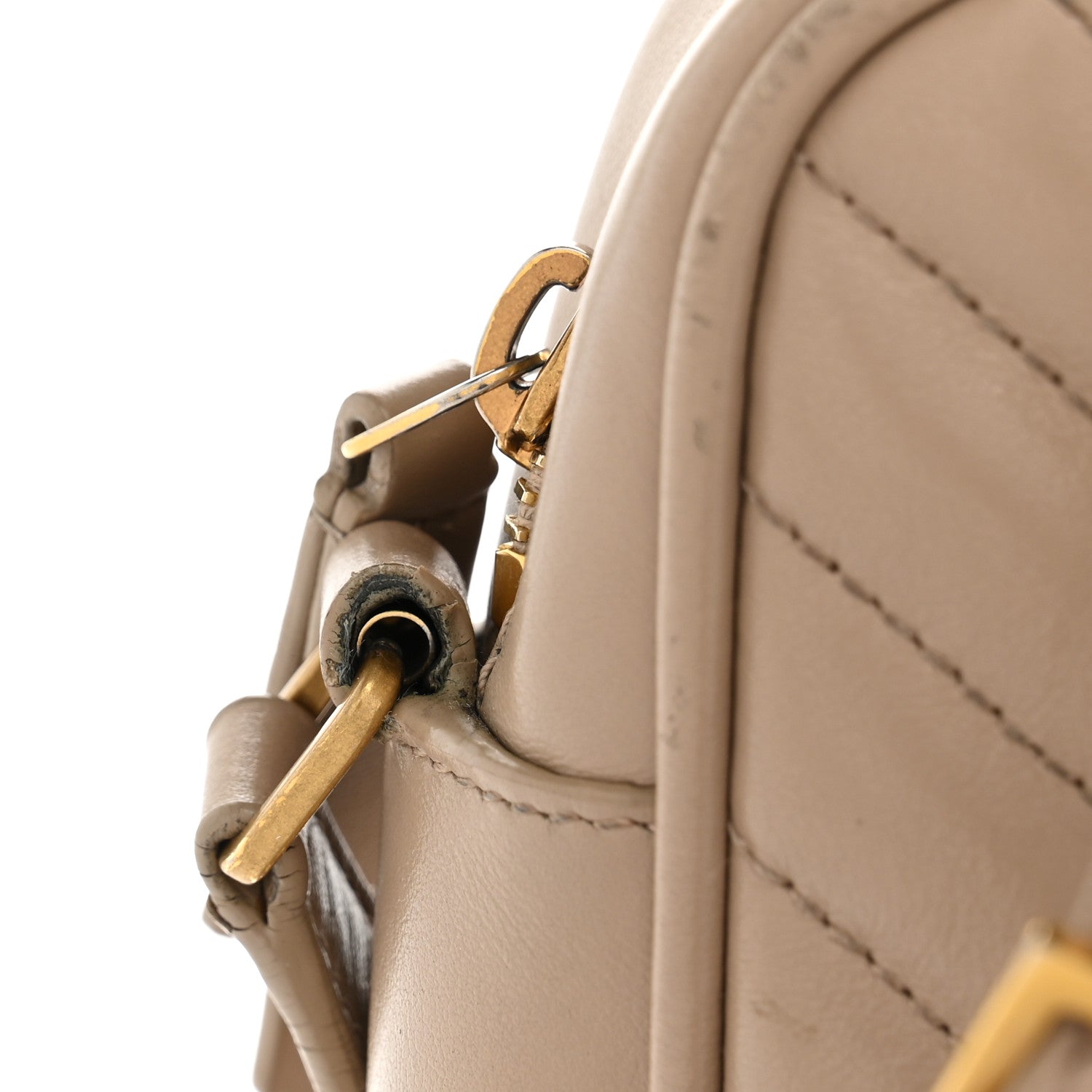 Saint Laurent Calfskin Matelasse Monogram Lou Camera Bag Dark Beige 12 of 15