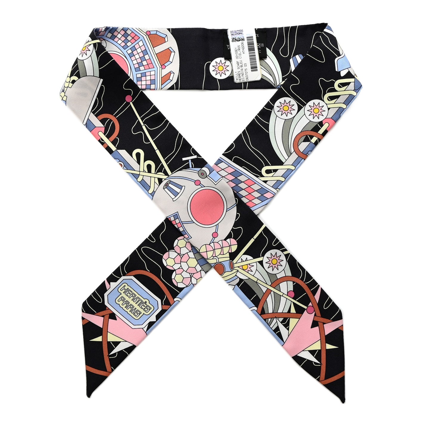 Silk Odyssey Twilly Black Bleu Ciel Rose