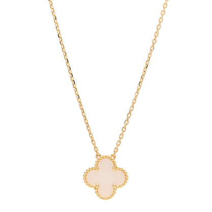 Van Cleef & Arpels 18K Yellow Gold Mother of Pearl Vintage Alhambra Pendant Necklace 1 of 5