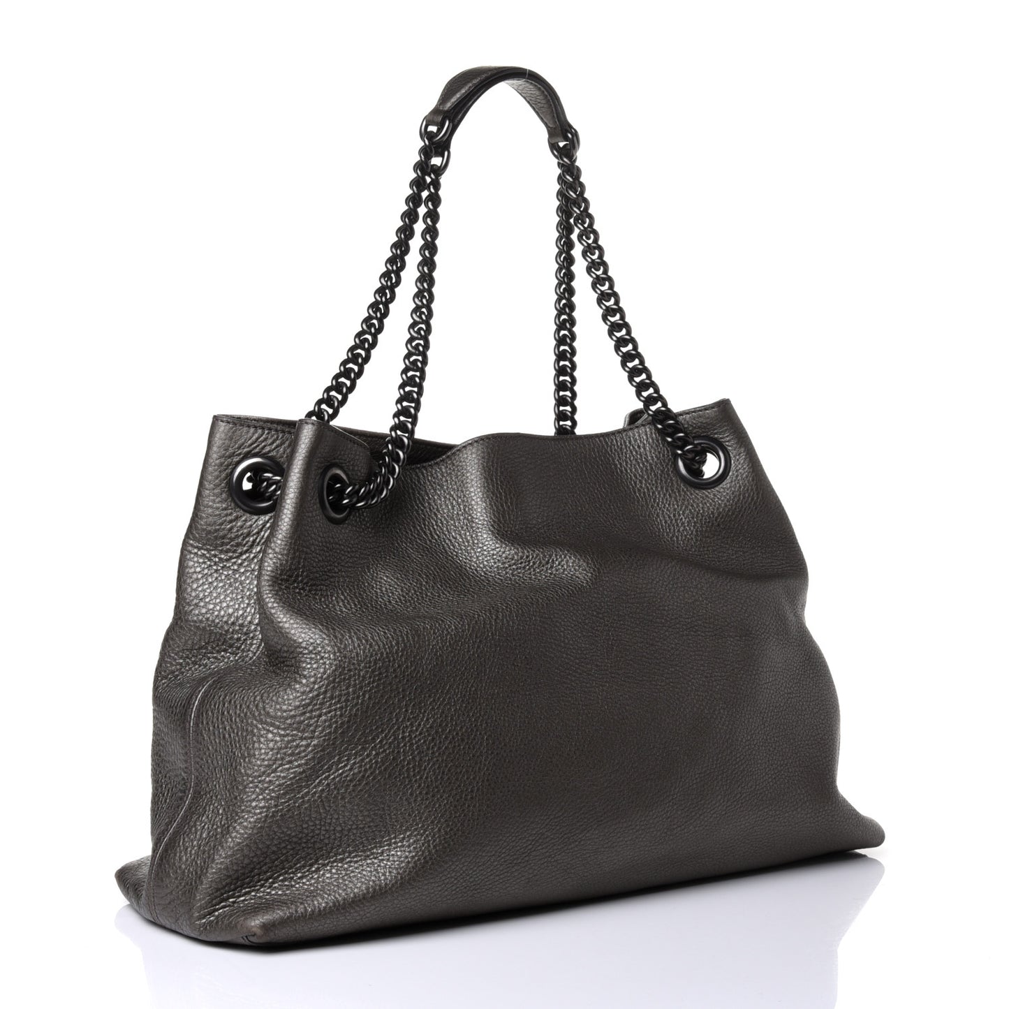 Metallic Pebbled Calfskin Medium Soho Chain Shoulder Bag Sasso