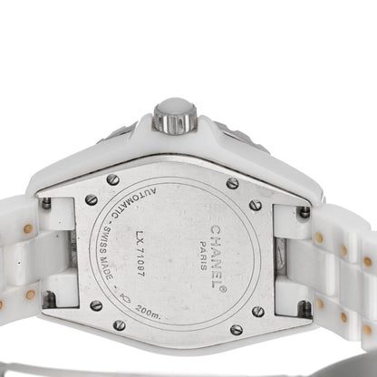 Chanel Stainless Steel Ceramic Diamond Pave Bezel 38mm J12 Automatic Watch White 4 of 5