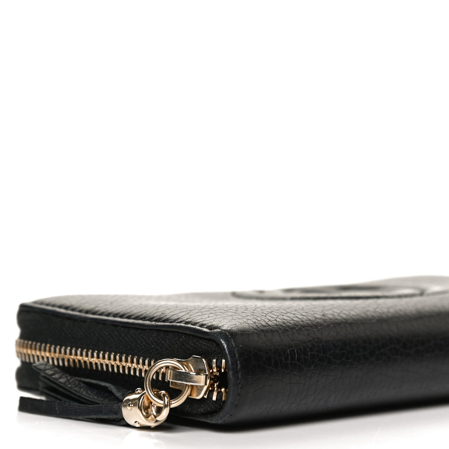 Pebbled Calfskin Soho Zip Around Wallet Black