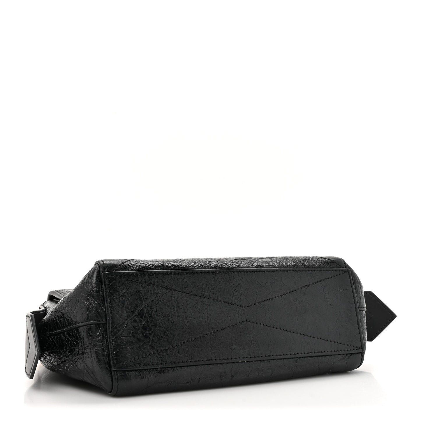 Creased Patent Calfskin Small ID Flap Black