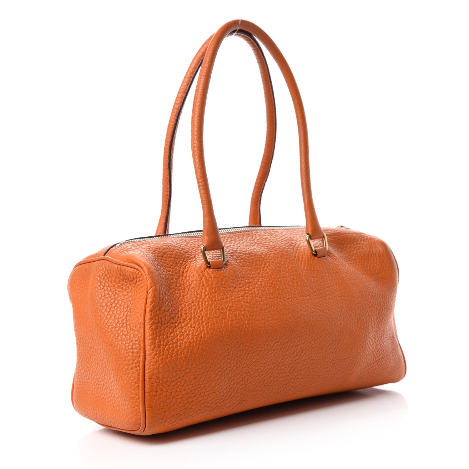 Prada Vitello Daino Shoulder Bag Papaya 3 of 21