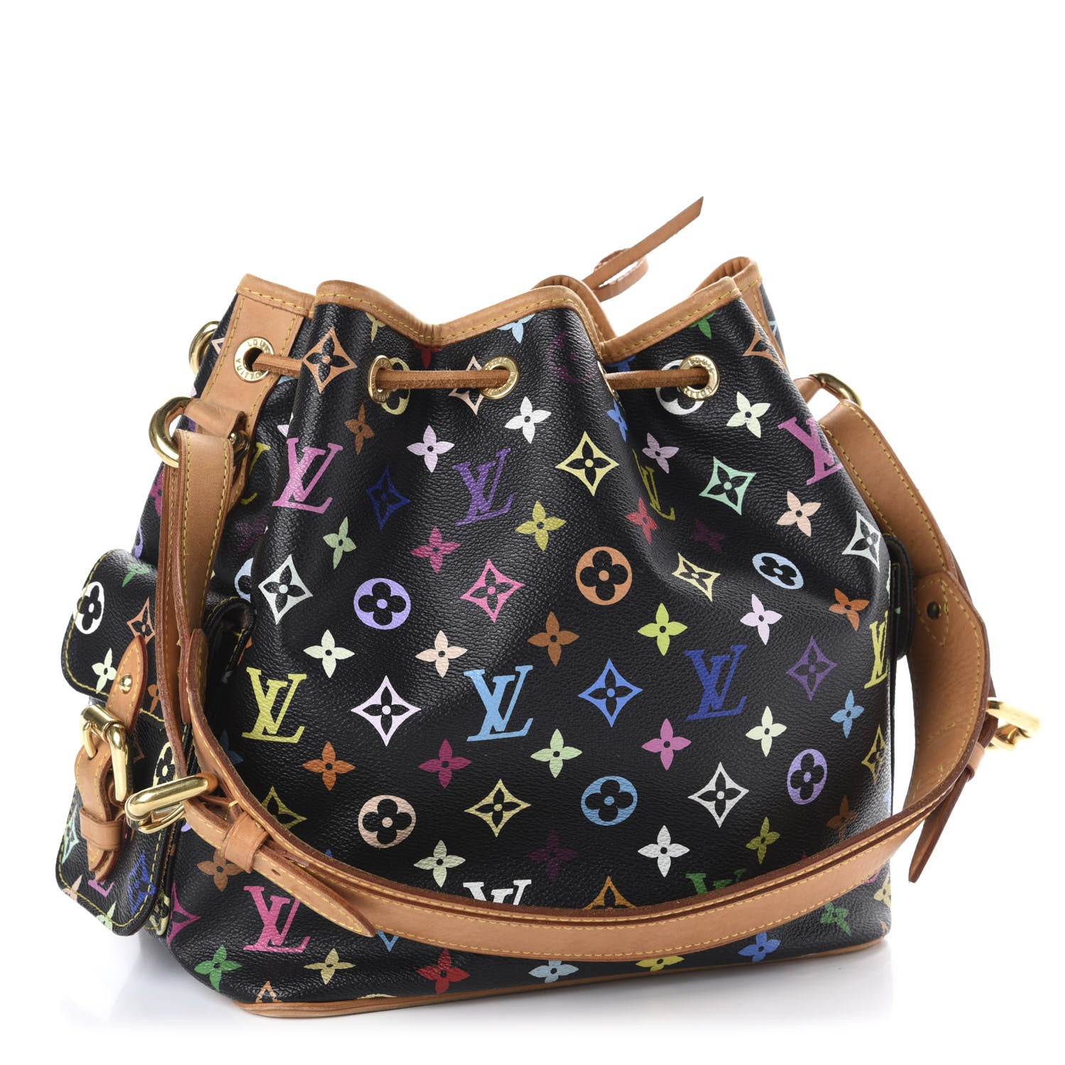 Louis Vuitton Monogram Multicolor Petit Noe Black 3 of 9