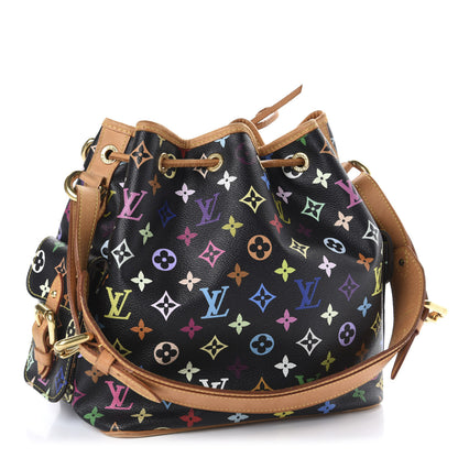 Louis Vuitton Monogram Multicolor Petit Noe Black 3 of 9