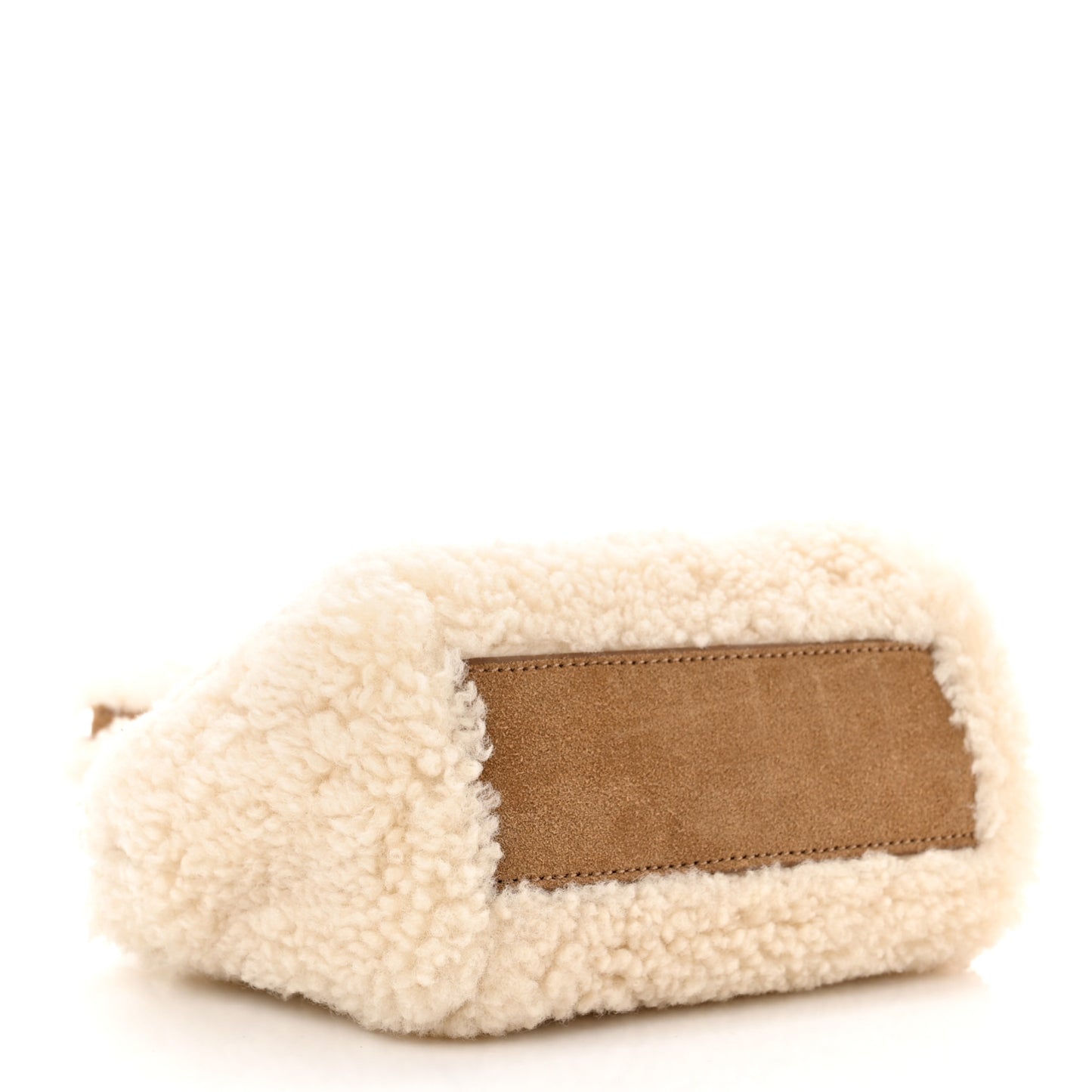 X UGG Suede Shearling Reverse Small Shopping Bag Natural