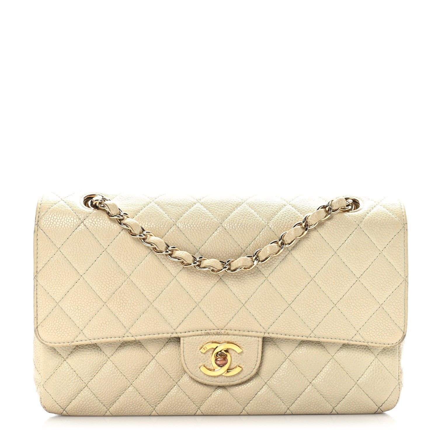 Chanel Caviar Quilted Medium Double Flap White 1 of 12