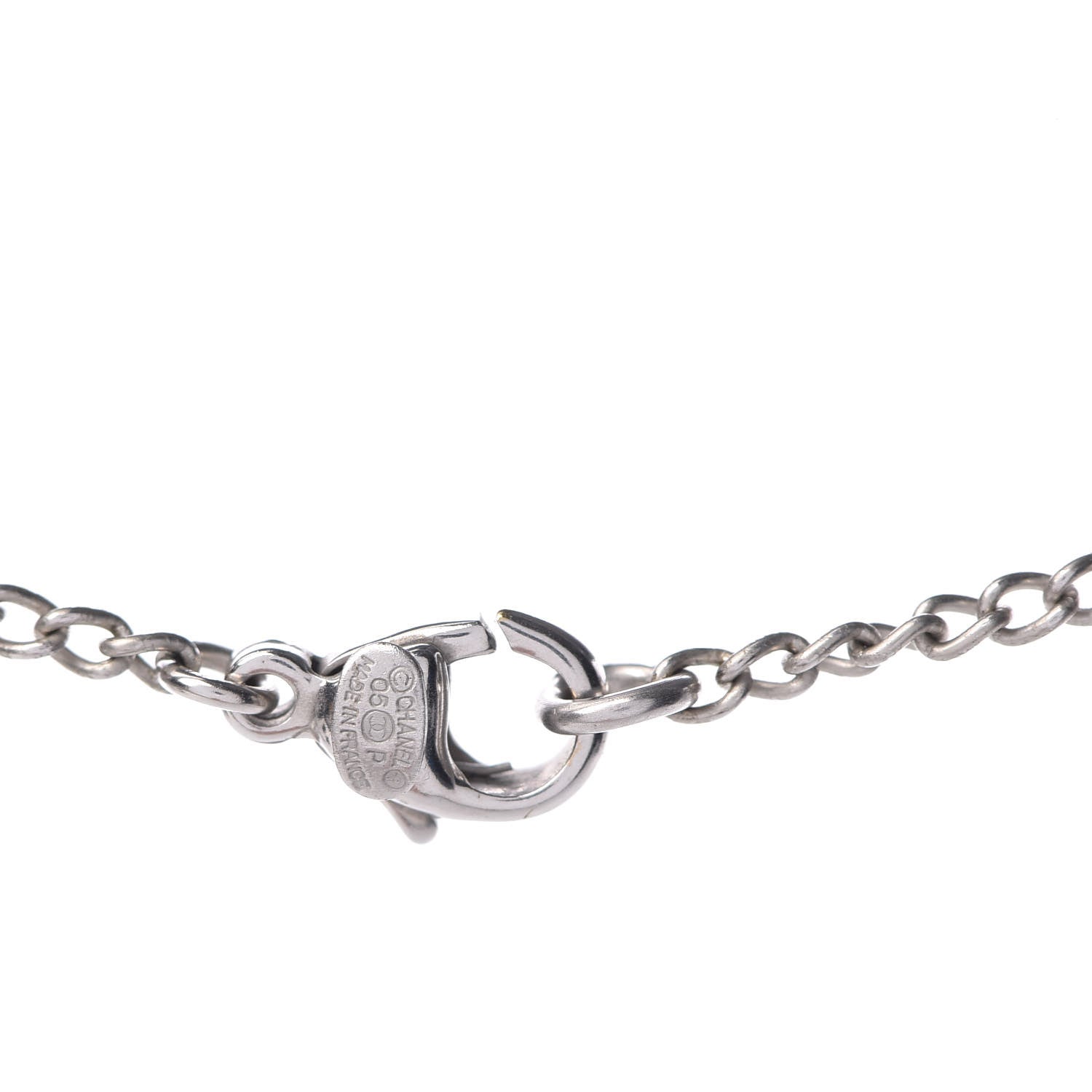 Chanel Crystal CC Necklace Silver Black 5 of 5