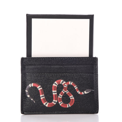Gucci Calfskin Kingsnake Card Holder Black 7 of 9