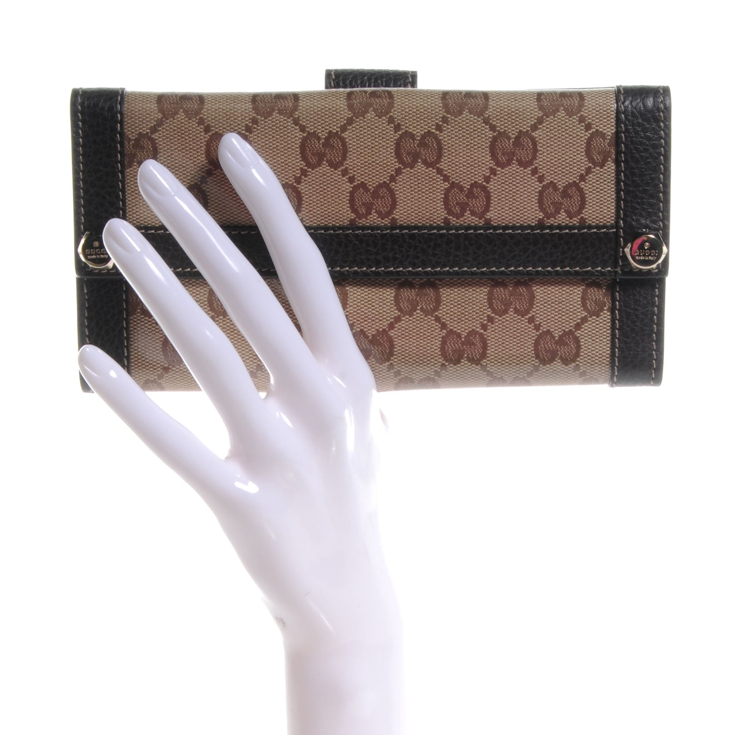 Crystal Monogram Continental Charmy Wallet Brown