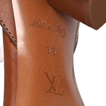 Louis Vuitton Calfskin Perforated Monogram Silhouette Sandals 35 Gold 7 of 16
