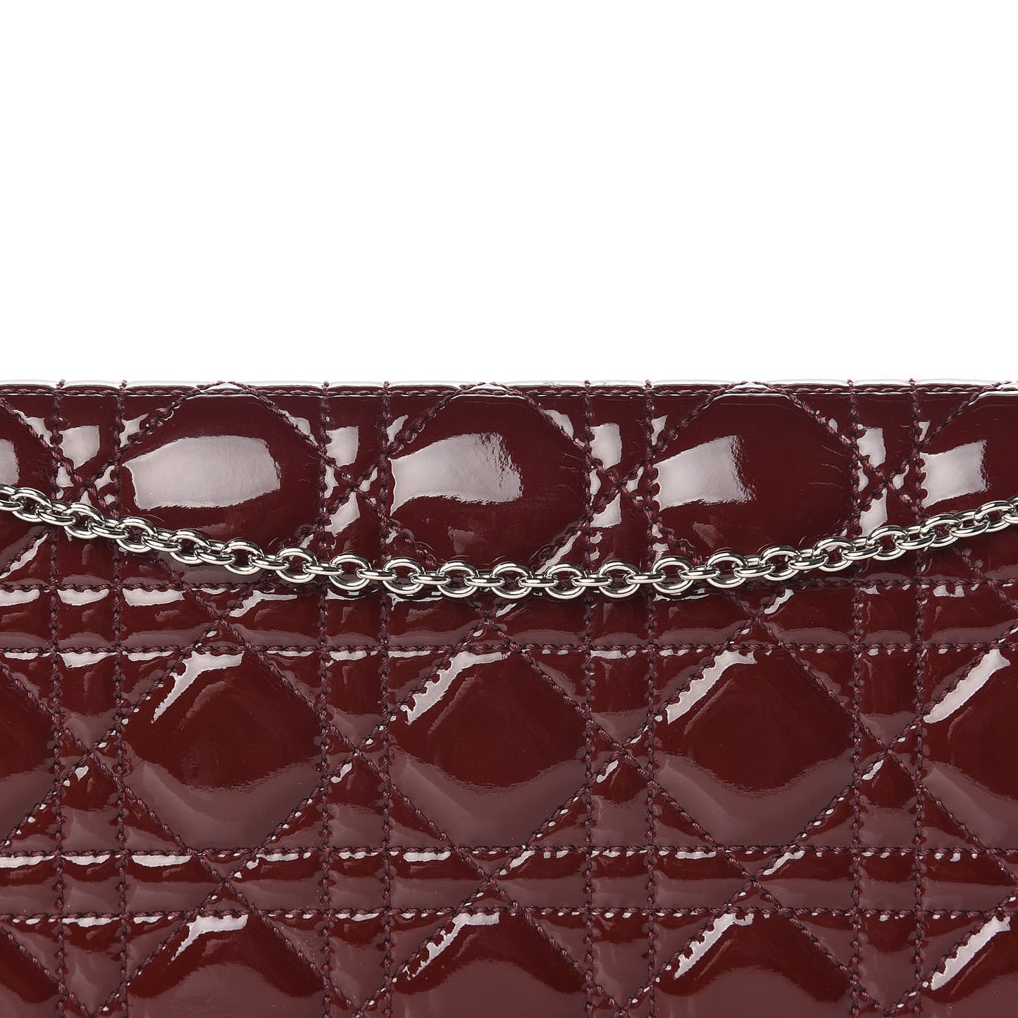 Patent Cannage Lady Dior Convertible Clutch Bordeaux