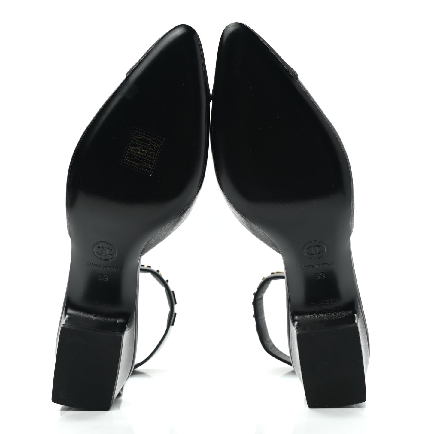 Lambskin Grosgrain Cap Toe Logo Ankle Strap Pumps 38 Black