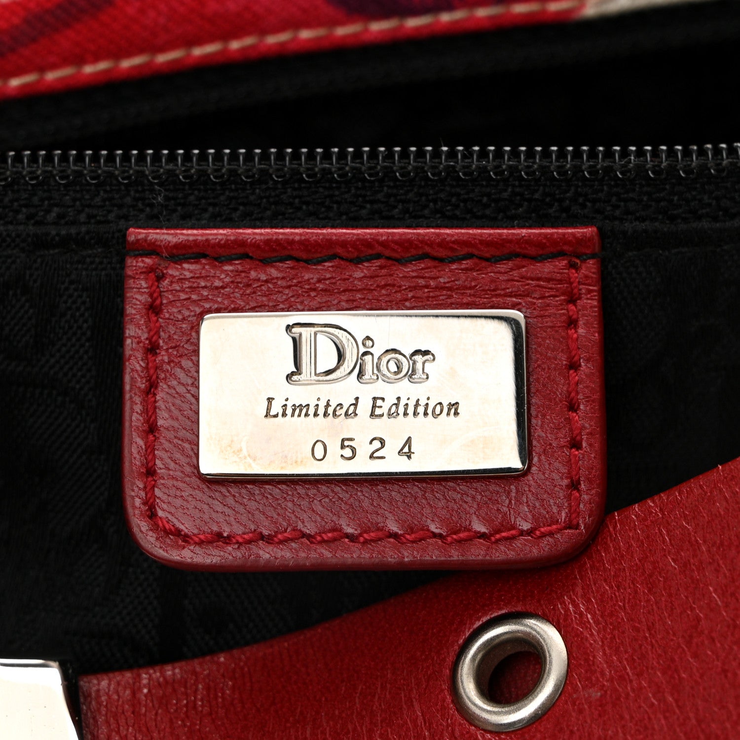 Christian Dior Canvas Calfskin Le Victim Street Chic Columbus Ave Bag Red Multicolor 6 of 10