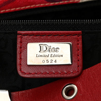 Christian Dior Canvas Calfskin Le Victim Street Chic Columbus Ave Bag Red Multicolor 6 of 10