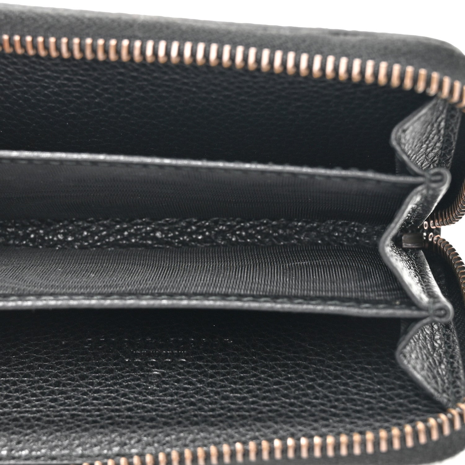 Gucci Calfskin Logo Zip Around Card Case Black 5 of 7