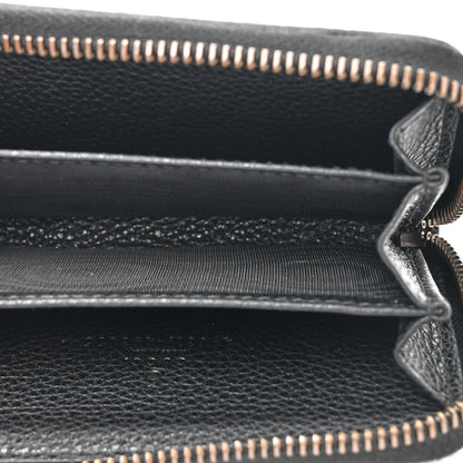 Gucci Calfskin Logo Zip Around Card Case Black 5 of 7