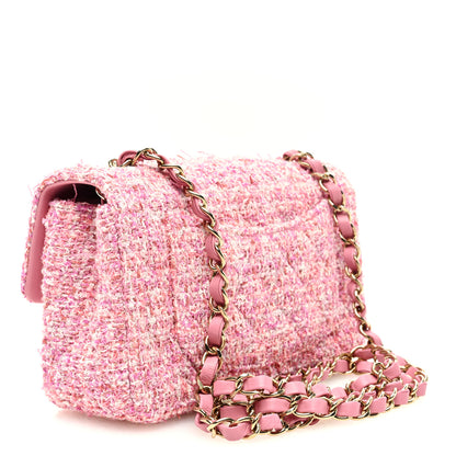 Chanel Tweed Quilted Mini Rectangular Flap Pink 3 of 10