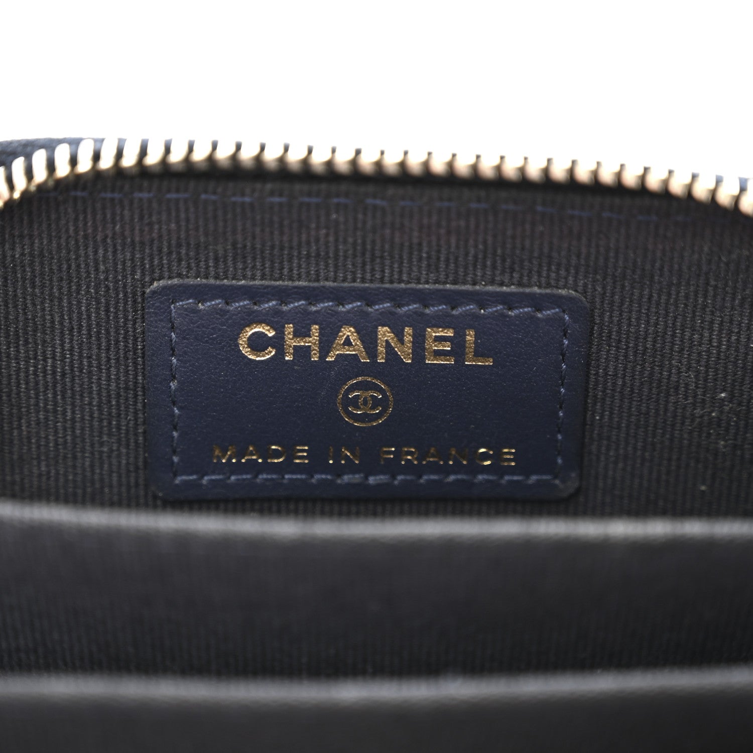 Chanel Caviar Enamel Coco Casino Quilted Zip Coin Purse Navy Blue 6 of 9