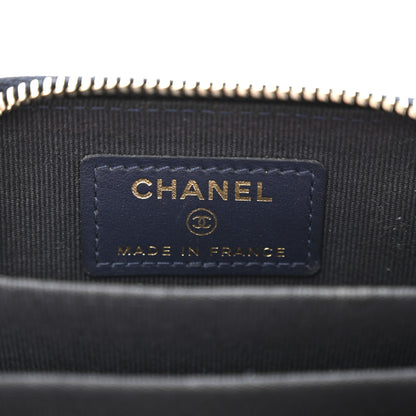 Chanel Caviar Enamel Coco Casino Quilted Zip Coin Purse Navy Blue 6 of 9