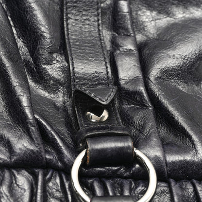 Miu Miu Vitello Lux Gathered Tote Black 11 of 12