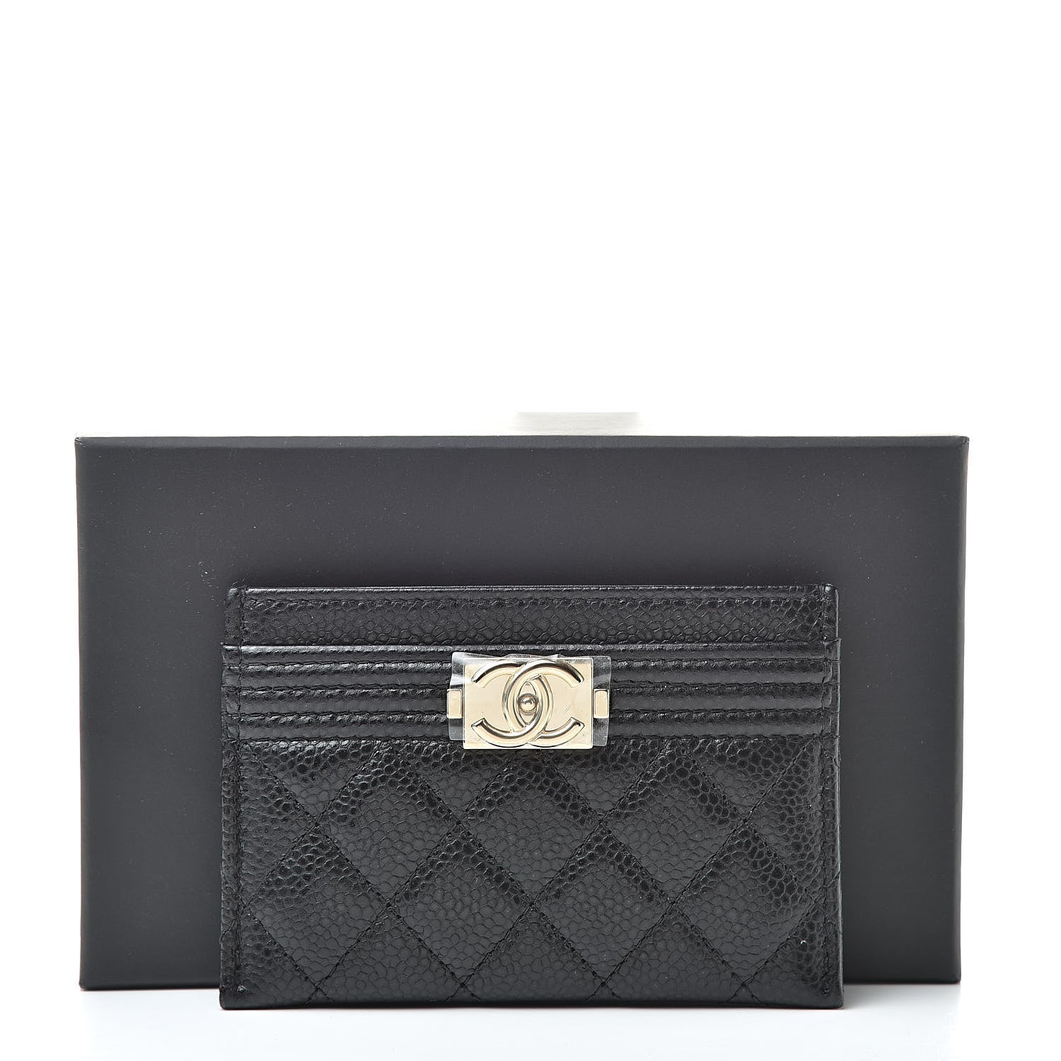 Chanel Caviar Quilted Boy Card Holder Black 9 of 9