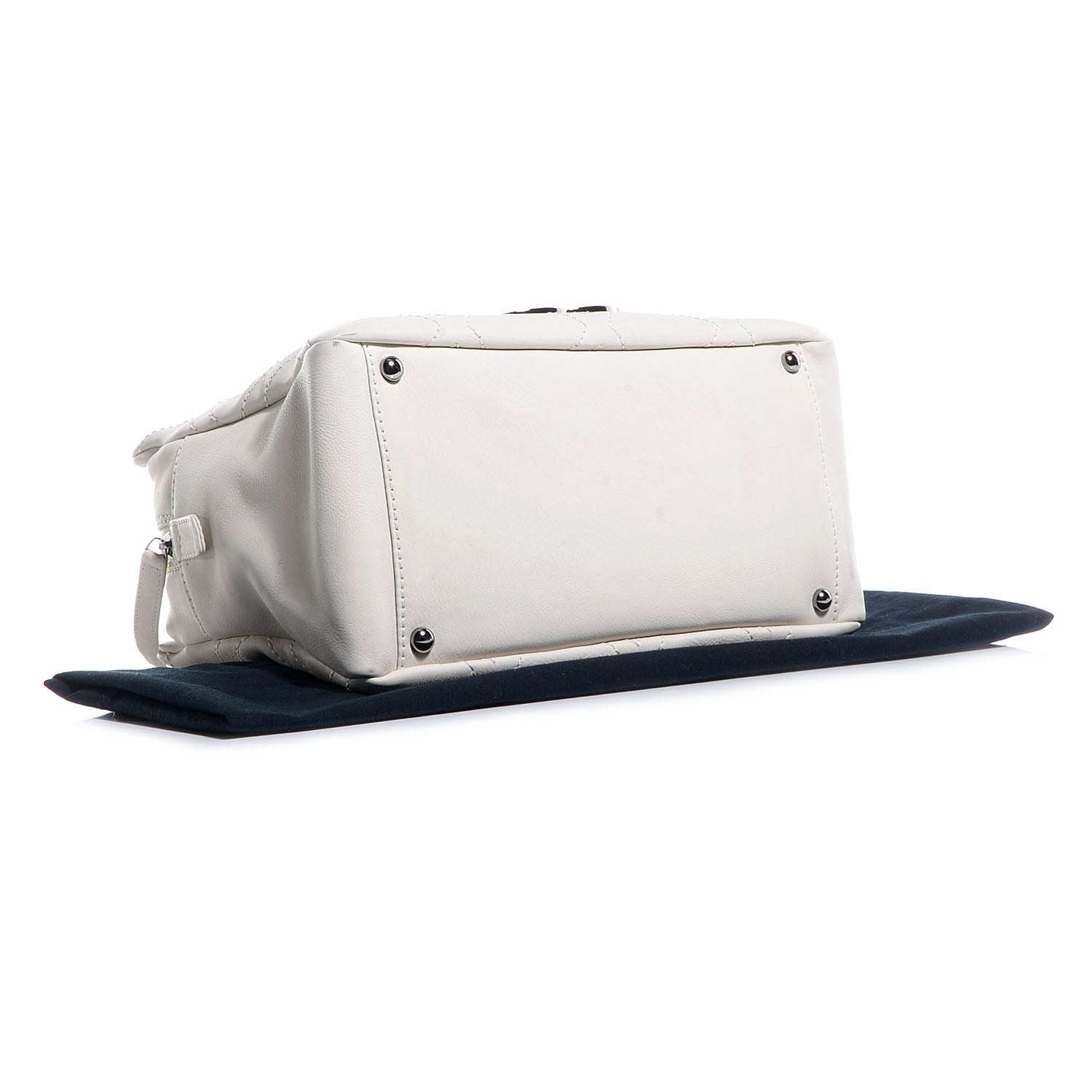 Chanel Calfskin Small Diamond Stitch Tote White 4 of 7