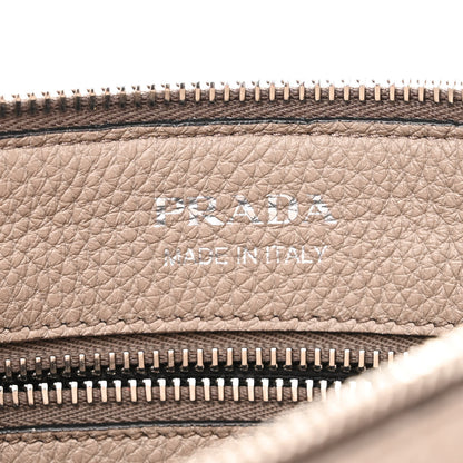 Prada Vitello Daino Soft Zippered Shoulder Bag Argilla 6 of 9