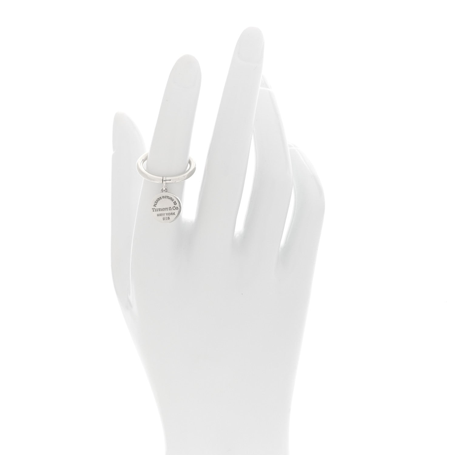 Tiffany Sterling Silver Return to Tiffany Round Charm Ring 50 5.5 2 of 5