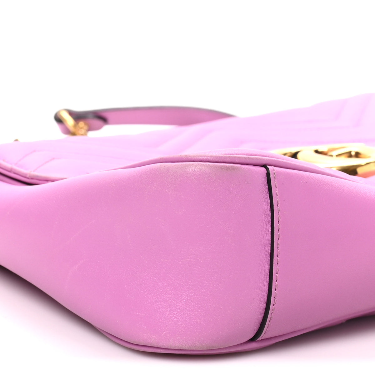 Gucci Calfskin Matelasse Medium GG Marmont Shoulder Bag Candy Mousse 10 of 11