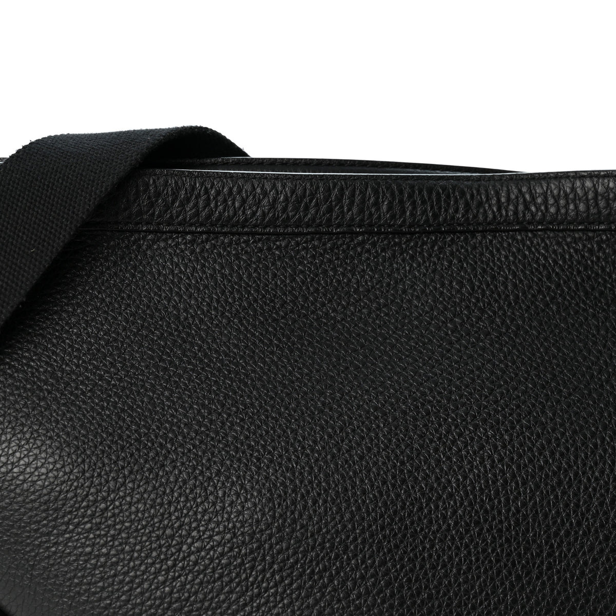 Grained Calfskin Large Slouchy Banana Bag Black