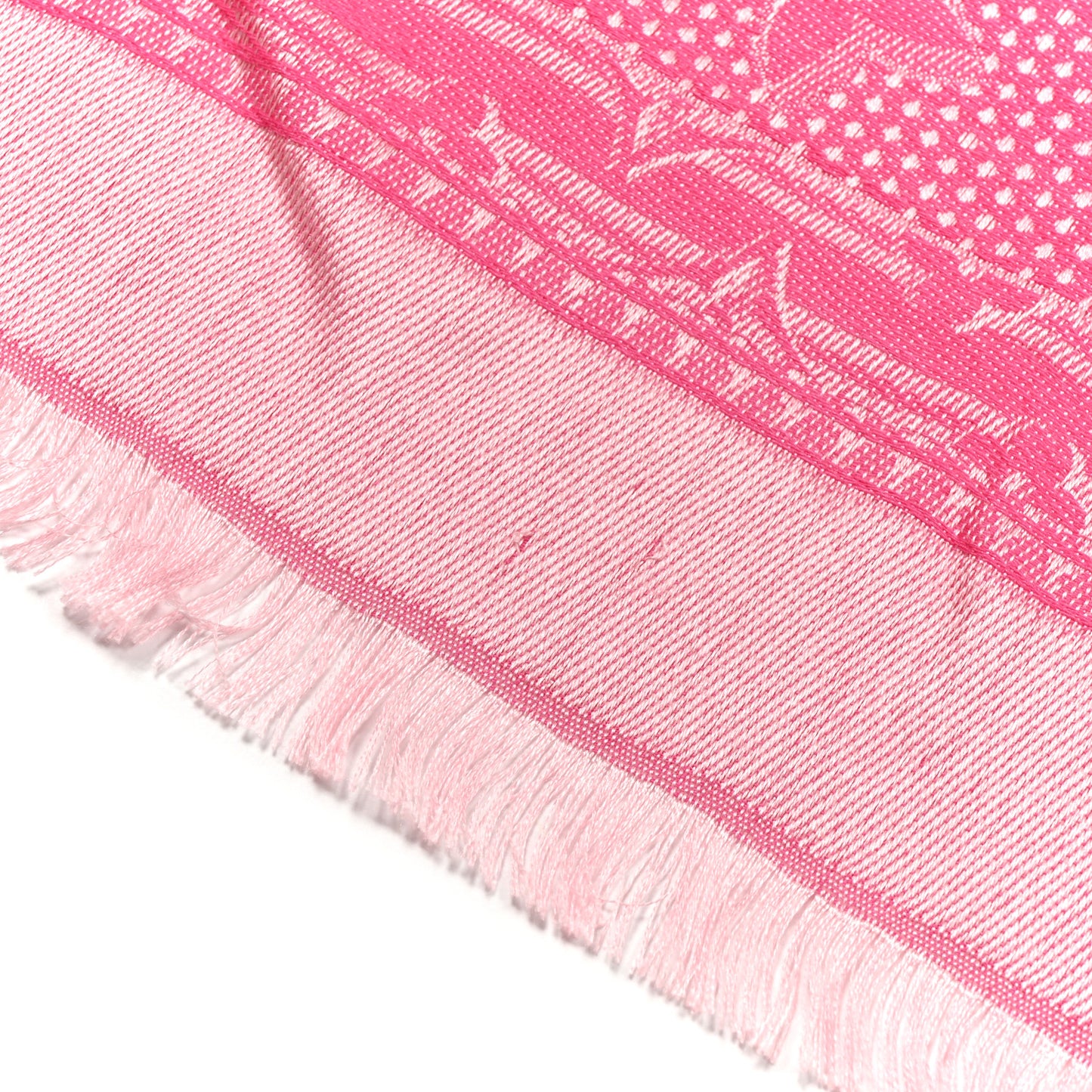 Silk Wool Monogram Shawl Pink