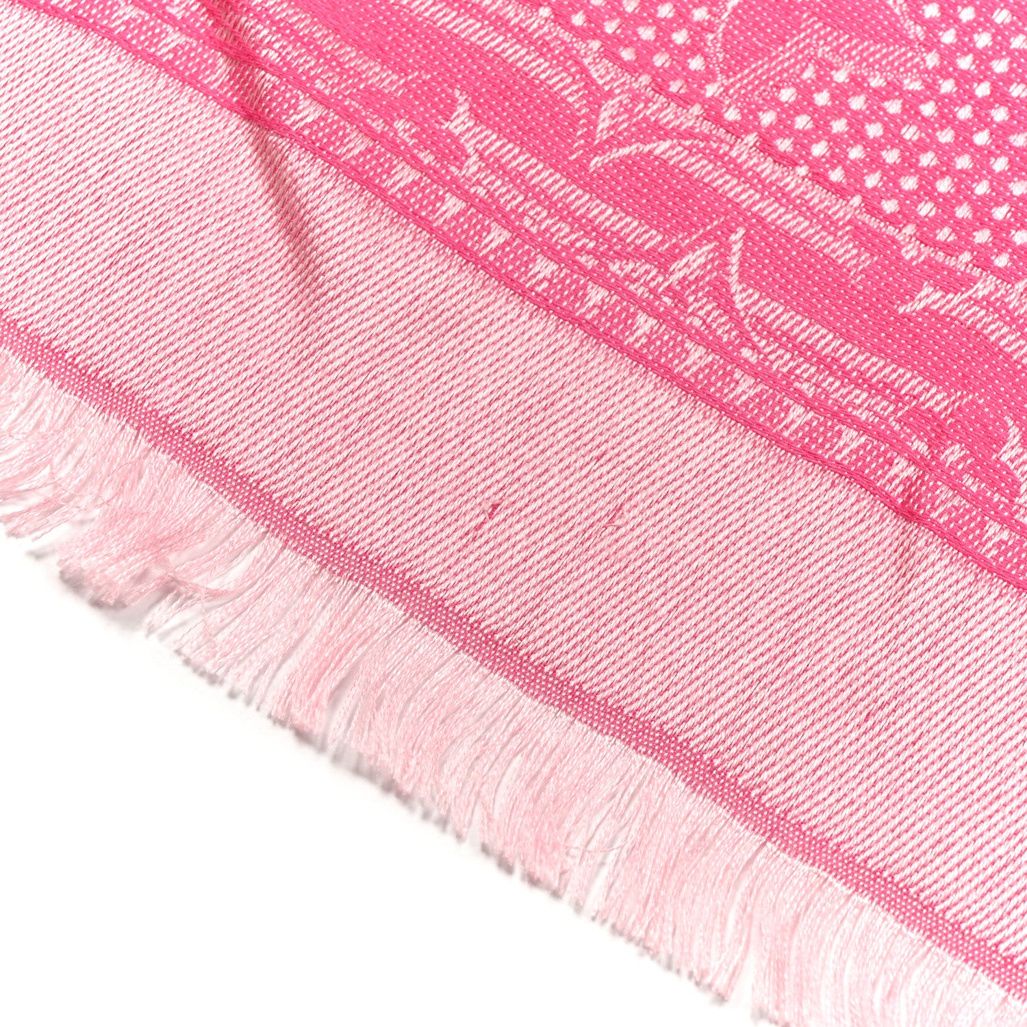 Louis Vuitton Silk Wool Monogram Shawl Pink 4 of 5