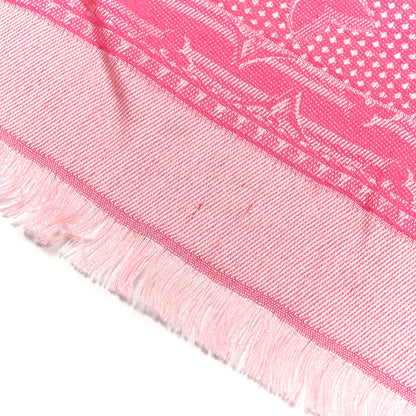 Louis Vuitton Silk Wool Monogram Shawl Pink 4 of 5