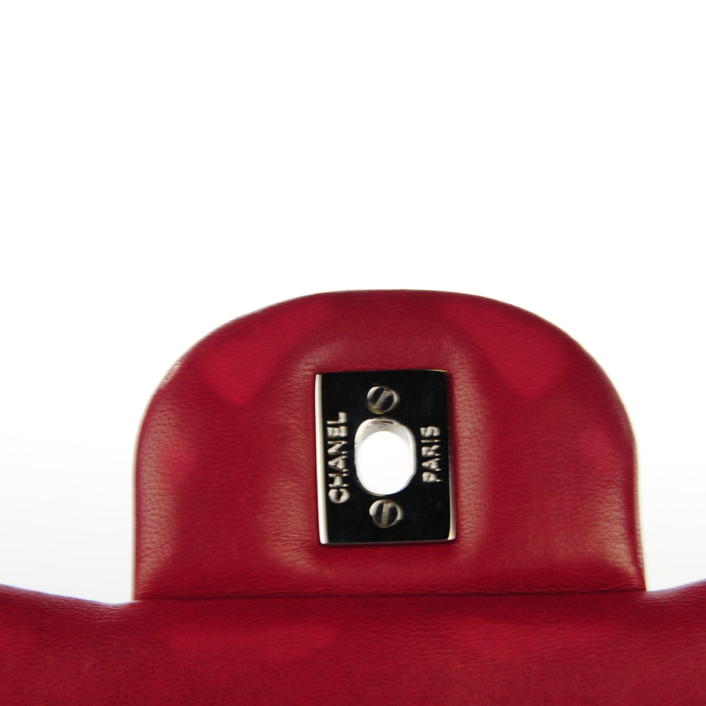 Patent Quilted Jumbo Double Flap Dark Red