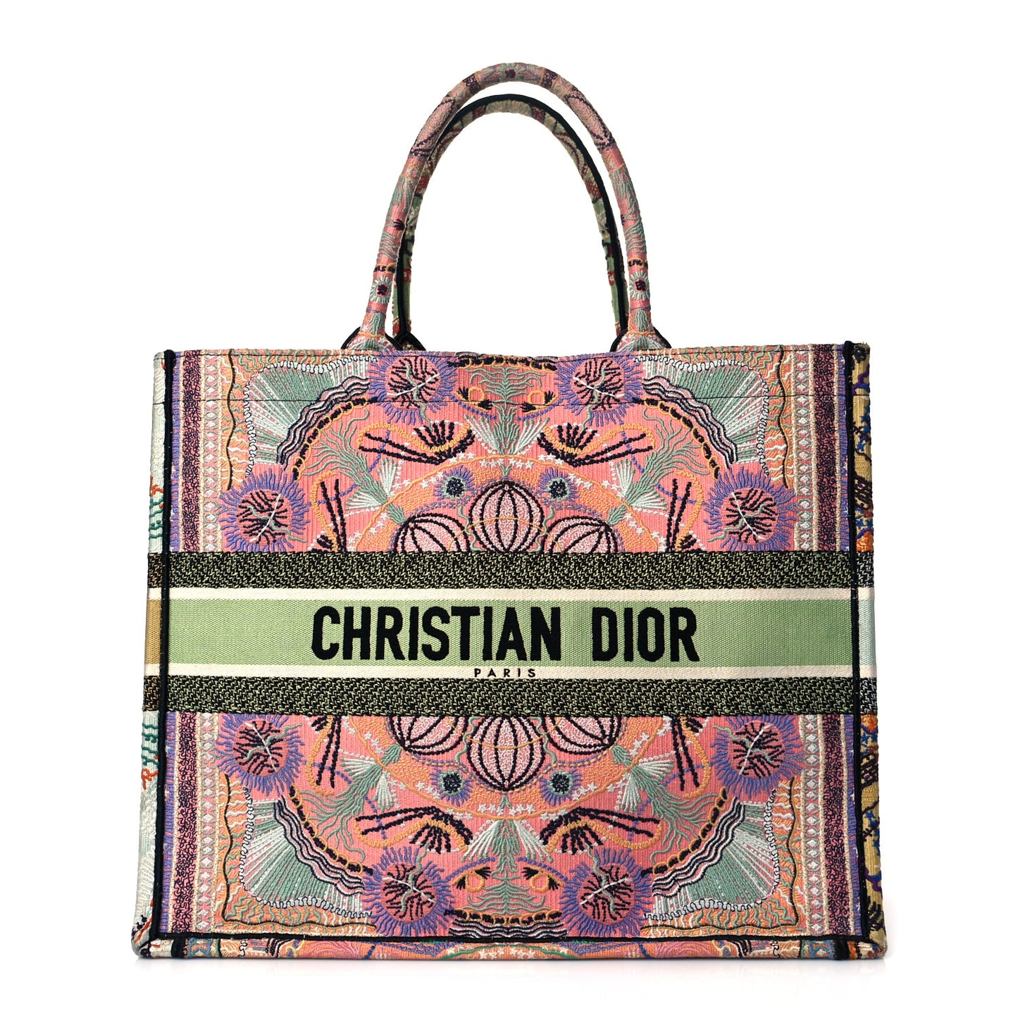 Canvas Embroidered Large In Lights Book Tote Multicolor