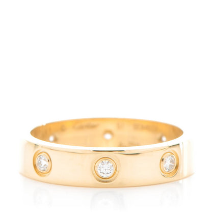 Cartier 18K Yellow Gold 8 Diamond 4mm LOVE Wedding Band Ring 51 5.75 1 of 5